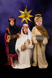 Children dressed as three wisemen