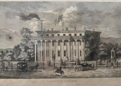 Longview Asylum (Colored) newspaper illustration of building (1869)
